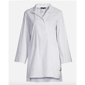 Lafayette148 Desirae Stripe Tunic Top Women's Large Pockets